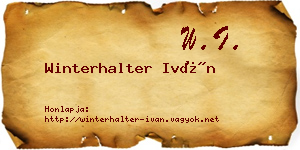 Winterhalter Iván névjegykártya